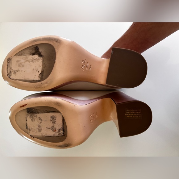 AGL ‘Sista’ Leather Platform Clogs Mules Ivory 7.5 Brand New - Picture 10 of 11